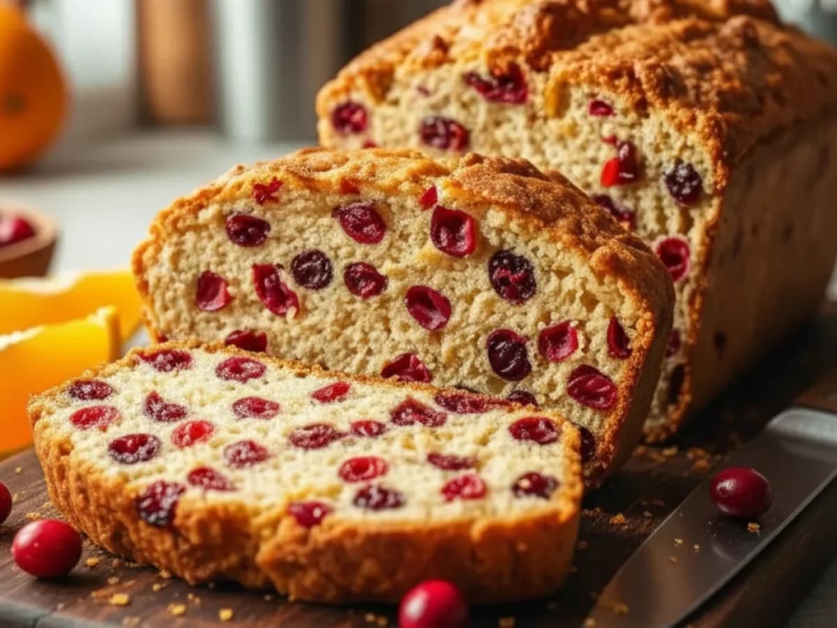Cranberry orange bread loaf